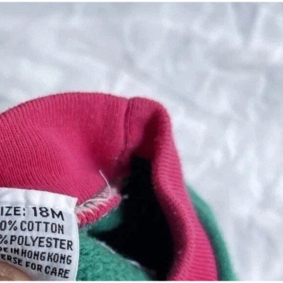Vintage Trend Basics 1980 Girls Babies New Born Sz 18 Months Outfit Green Pink - Picture 14 of 16